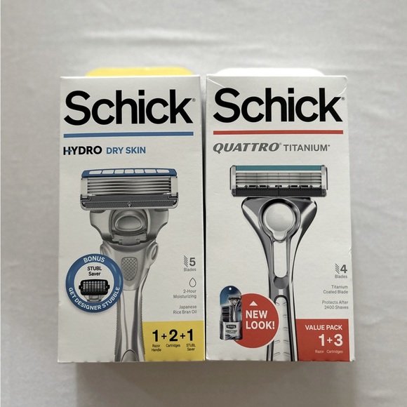 Men’s Schick Hydro & Quattro Razors 2 package bundle New Factory Sealed - Picture 1 of 13